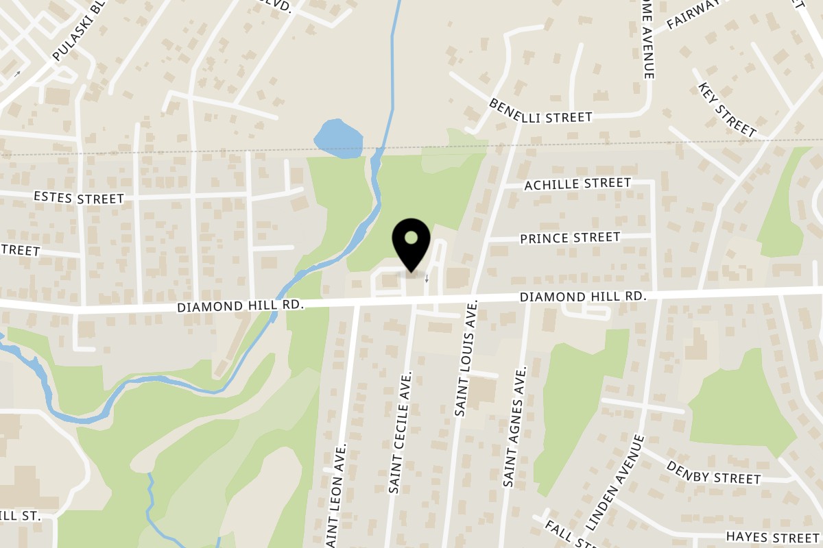 Map showing the location of Mehfil Indian Cuisine - Woonsocket RI on 828 Diamond Hill Rd in Woonsocket